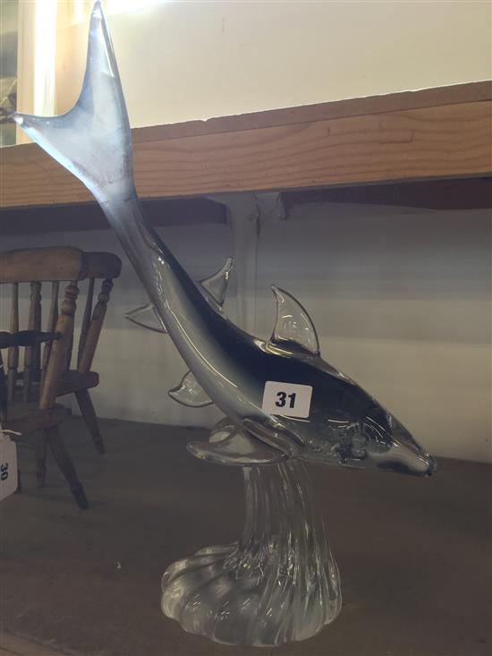 Art glass dolphin